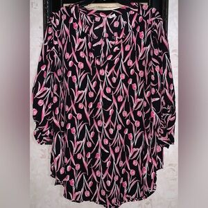 Plus size pink and black top